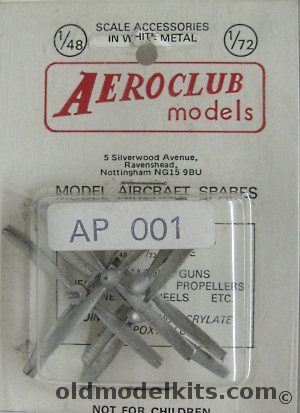 Aeroclub 1/72 (4) Rotal Dart Four Blade 14' Diameter Propellers, AP001 plastic model kit